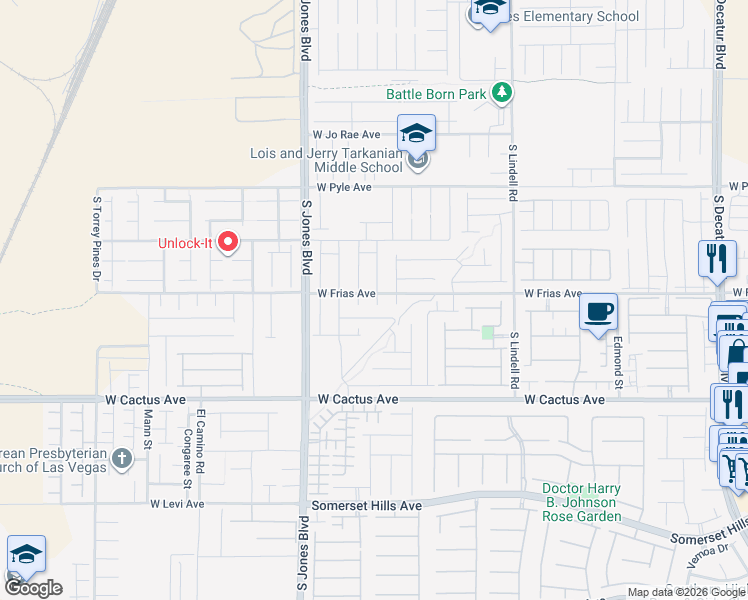map of restaurants, bars, coffee shops, grocery stores, and more near 10380 Duneville Street in Las Vegas