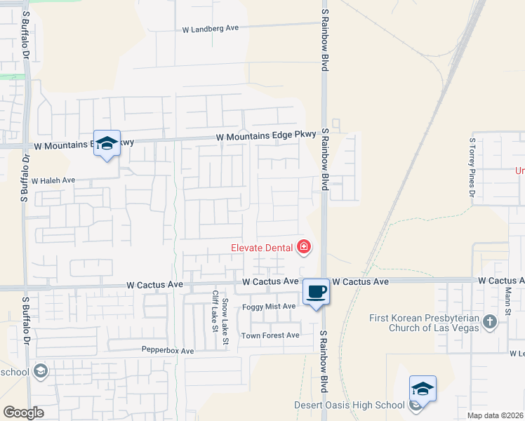 map of restaurants, bars, coffee shops, grocery stores, and more near 10347 Copalito Drive in Las Vegas