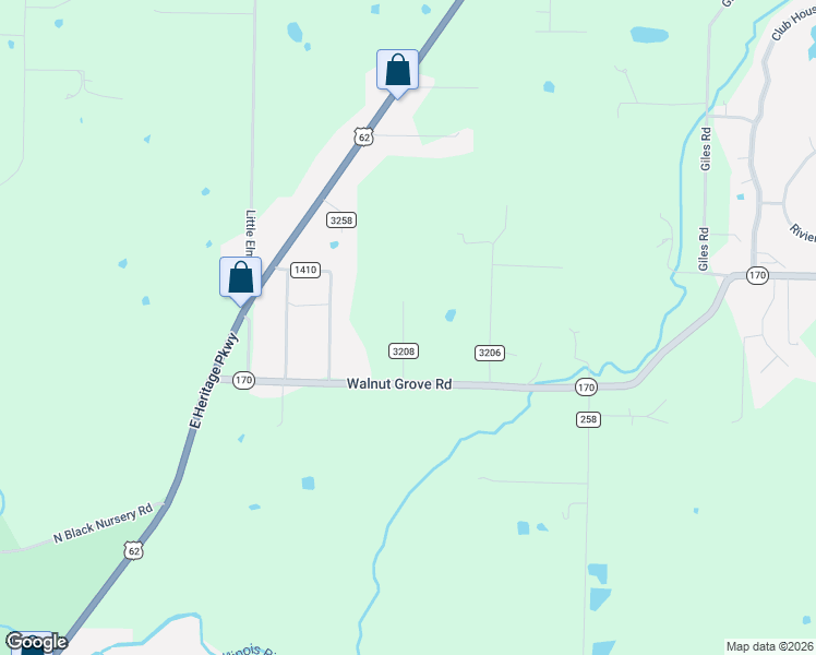 map of restaurants, bars, coffee shops, grocery stores, and more near 10888 Otter Road in Prairie Grove