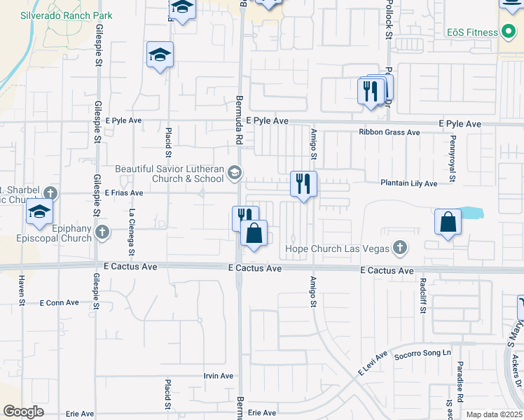 map of restaurants, bars, coffee shops, grocery stores, and more near 10344 Midnight Iris Street in Las Vegas