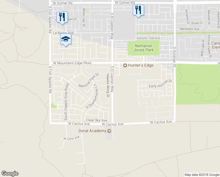 map of restaurants, bars, coffee shops, grocery stores, and more near 10260 Hawks Wing Street in Las Vegas