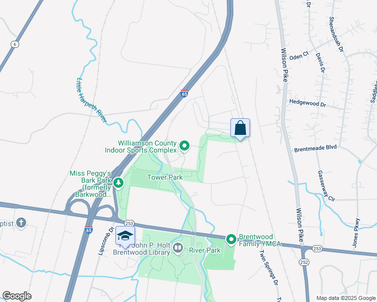 map of restaurants, bars, coffee shops, grocery stores, and more near 920 Heritage Way in Brentwood