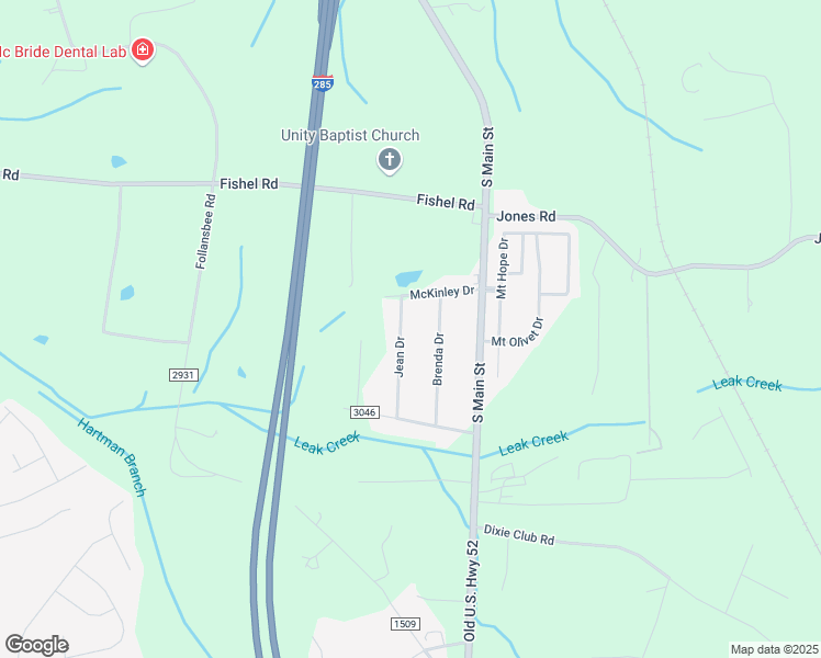 map of restaurants, bars, coffee shops, grocery stores, and more near 5209 Jean Drive in Winston-Salem