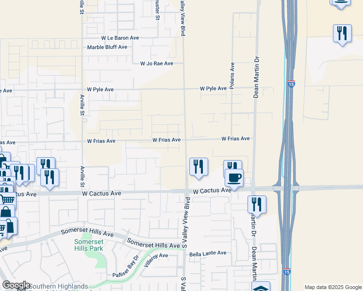 map of restaurants, bars, coffee shops, grocery stores, and more near 10316 Apefly Street in Las Vegas