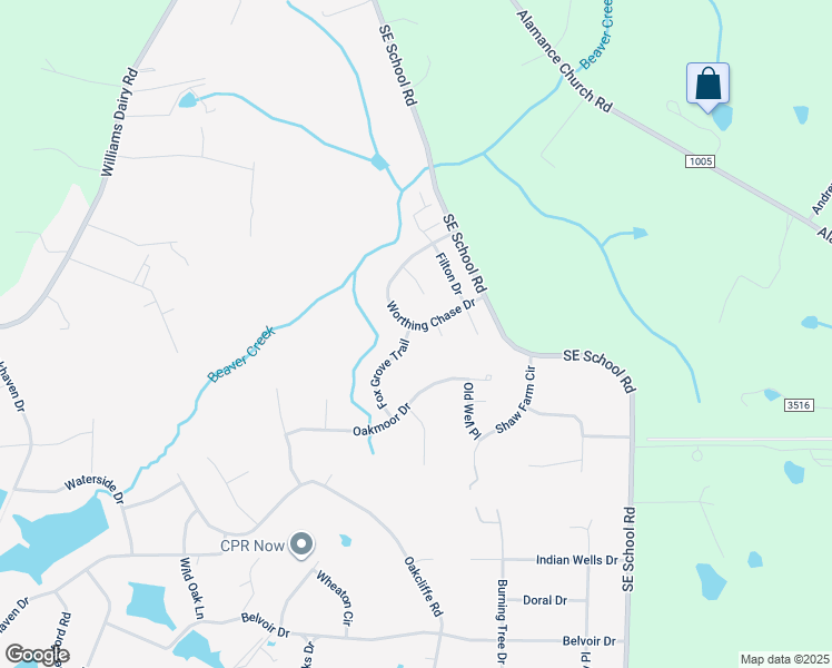 map of restaurants, bars, coffee shops, grocery stores, and more near 3901 Fox Grove Trail in Greensboro