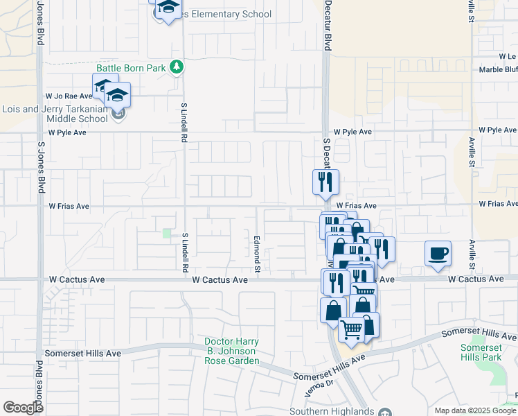 map of restaurants, bars, coffee shops, grocery stores, and more near 10317 Mystic Falls Drive in Las Vegas