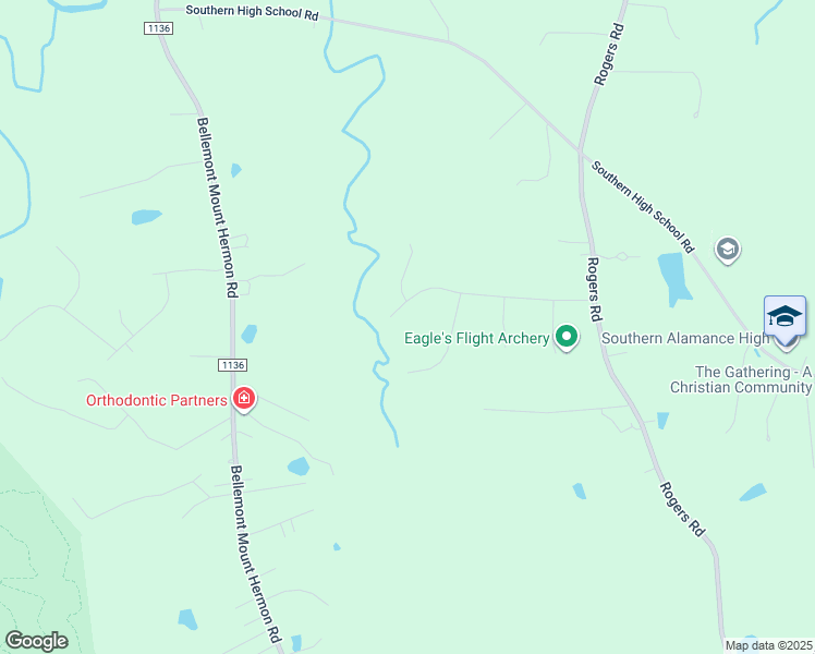 map of restaurants, bars, coffee shops, grocery stores, and more near 1310 Ravenwood Drive in Graham