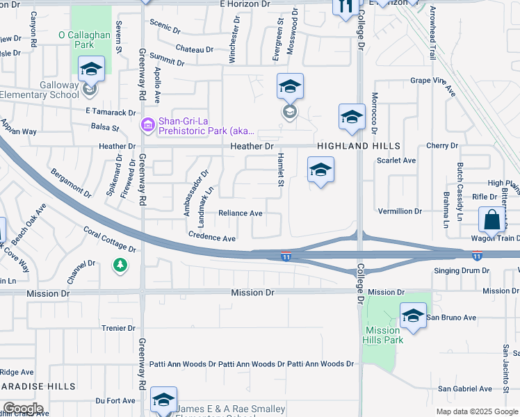 map of restaurants, bars, coffee shops, grocery stores, and more near 546 Reliance Avenue in Henderson