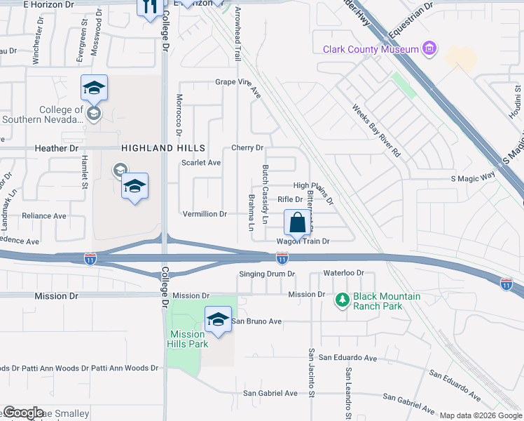 map of restaurants, bars, coffee shops, grocery stores, and more near 911 Rifle Drive in Henderson