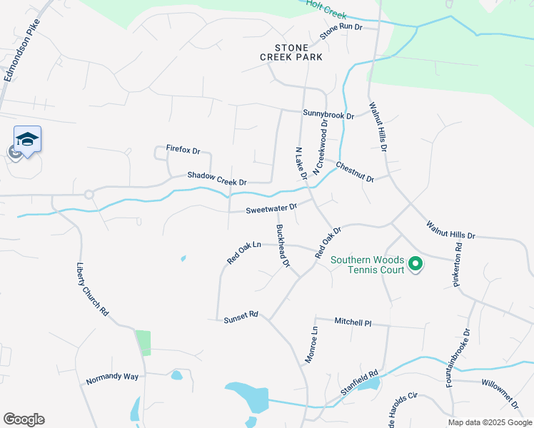 map of restaurants, bars, coffee shops, grocery stores, and more near 1329 Sweetwater Drive in Brentwood