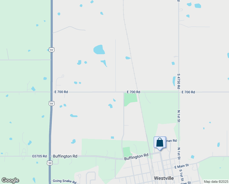 map of restaurants, bars, coffee shops, grocery stores, and more near E0700 Road in Westville