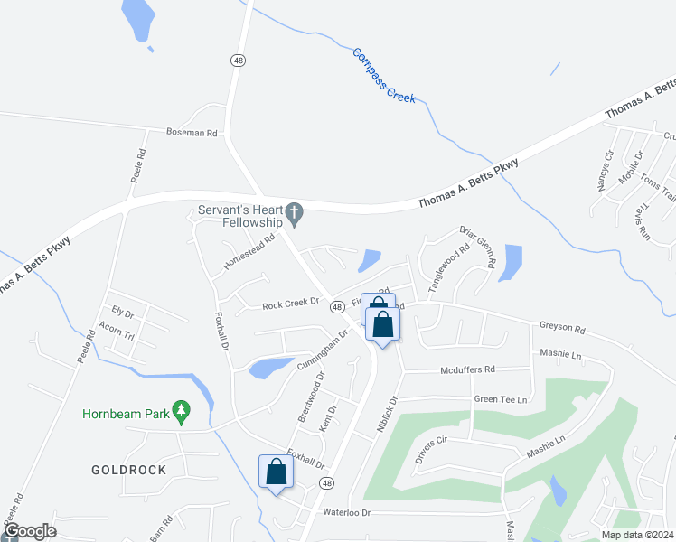 map of restaurants, bars, coffee shops, grocery stores, and more near 1528 Preston Court in Rocky Mount