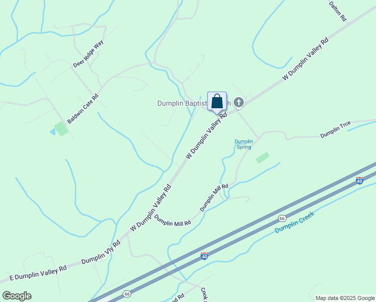 map of restaurants, bars, coffee shops, grocery stores, and more near 1914 West Dumplin Valley Road in New Market