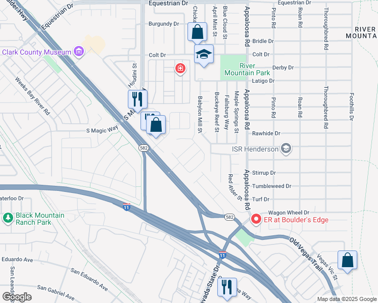 map of restaurants, bars, coffee shops, grocery stores, and more near 1293 Luna del Oro Lane in Henderson