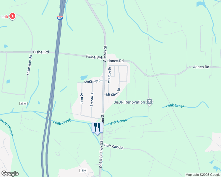 map of restaurants, bars, coffee shops, grocery stores, and more near 5227 Mount Hope Drive in Winston-Salem