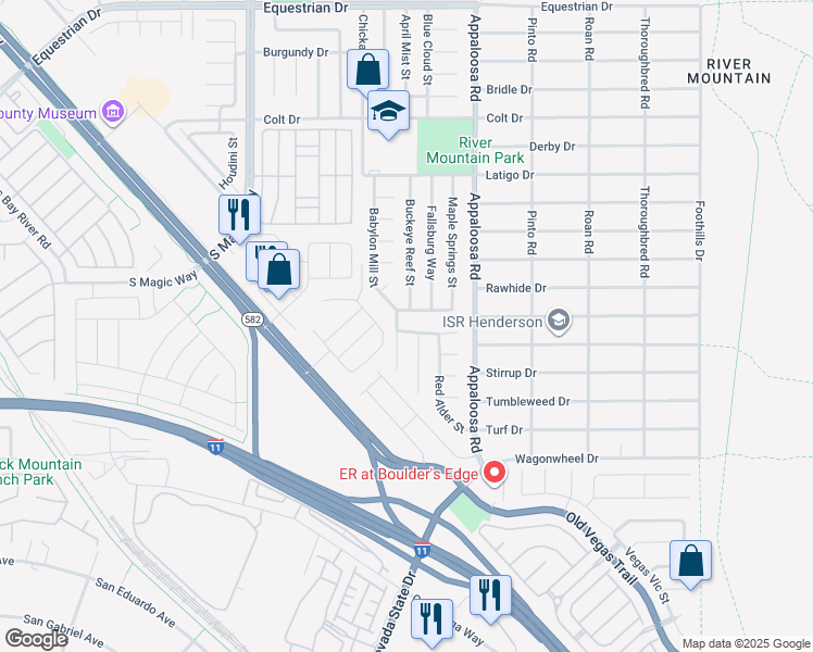 map of restaurants, bars, coffee shops, grocery stores, and more near 1318 Passiflora Drive in Henderson