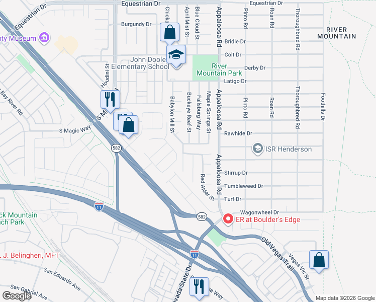 map of restaurants, bars, coffee shops, grocery stores, and more near 1319 Baychester Drive in Henderson