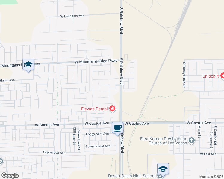 map of restaurants, bars, coffee shops, grocery stores, and more near 6945 Vista Knoll Road in Las Vegas