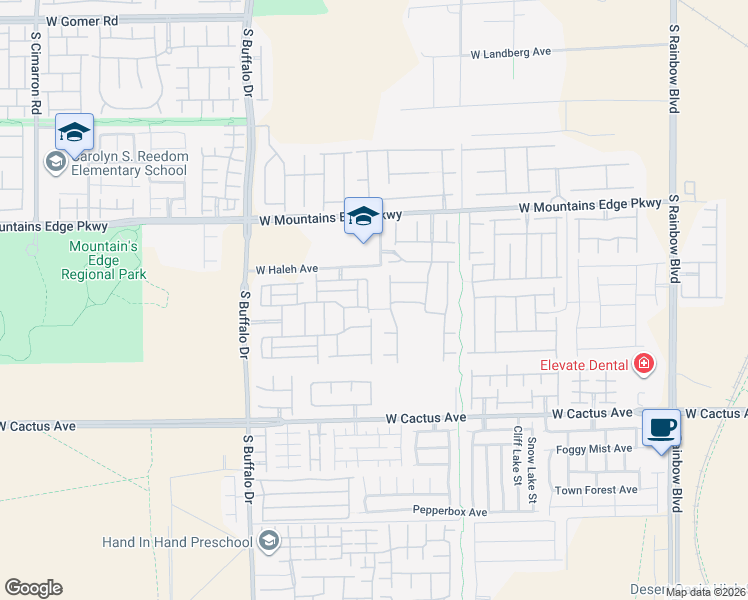 map of restaurants, bars, coffee shops, grocery stores, and more near 10233 Cool Mist Street in Las Vegas
