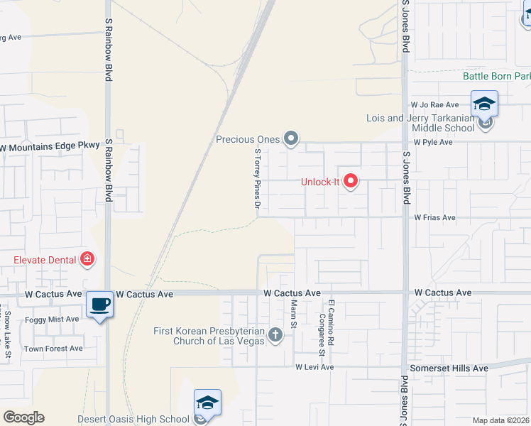 map of restaurants, bars, coffee shops, grocery stores, and more near 6498 Redisland Court in Las Vegas