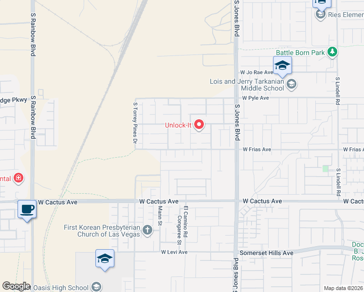 map of restaurants, bars, coffee shops, grocery stores, and more near 10263 Burning Bush Street in Las Vegas