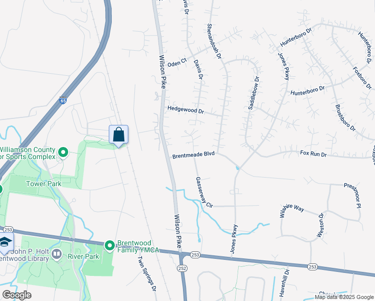 map of restaurants, bars, coffee shops, grocery stores, and more near 907 Oxford Court in Brentwood