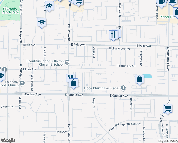 map of restaurants, bars, coffee shops, grocery stores, and more near 562 Candy Mint Avenue in Las Vegas