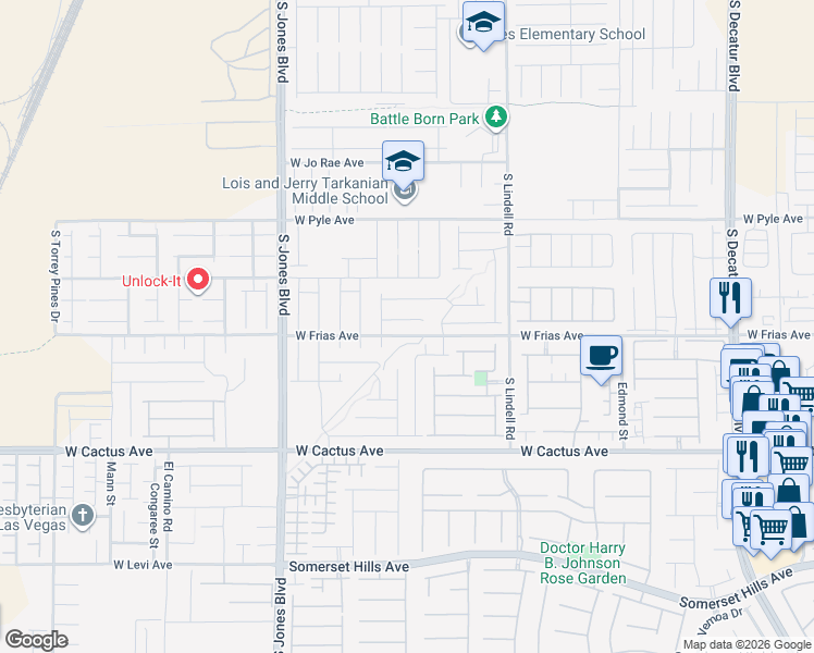 map of restaurants, bars, coffee shops, grocery stores, and more near 10186 Lawton Ridge Court in Las Vegas
