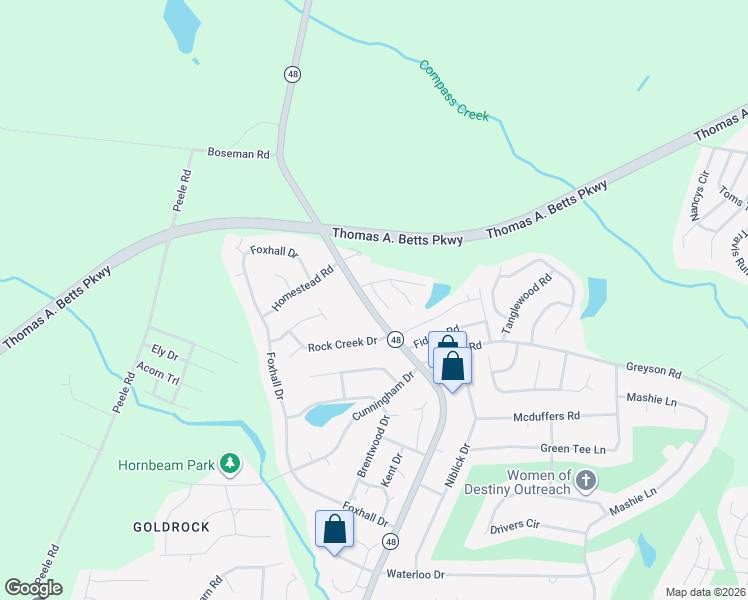 map of restaurants, bars, coffee shops, grocery stores, and more near 1317 Northridge Drive in Rocky Mount