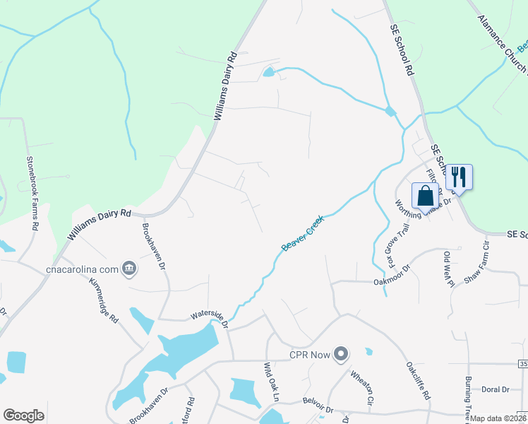 map of restaurants, bars, coffee shops, grocery stores, and more near 3927 Manila Road in Greensboro