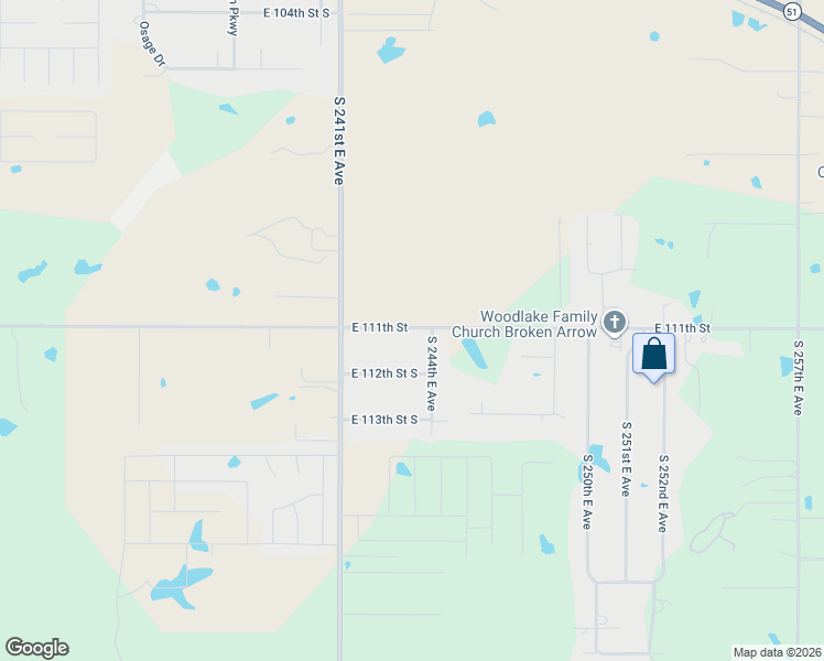 map of restaurants, bars, coffee shops, grocery stores, and more near 24224 East 111th Street South in Broken Arrow