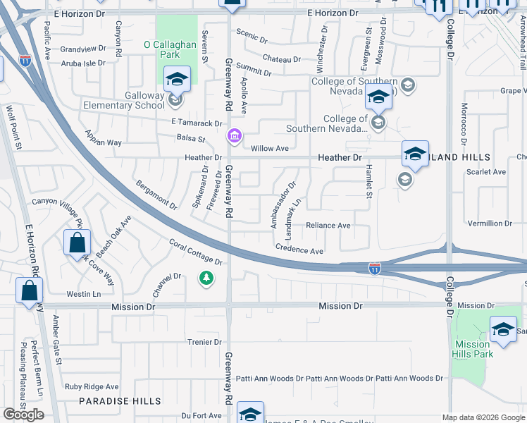 map of restaurants, bars, coffee shops, grocery stores, and more near 860 Autumn Canyon Way in Henderson