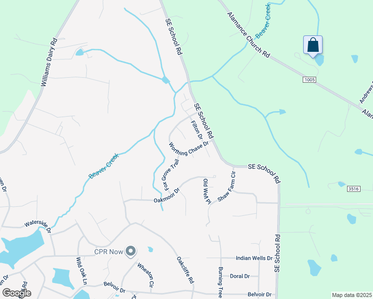 map of restaurants, bars, coffee shops, grocery stores, and more near 4587 Worthing Chase Drive in Greensboro