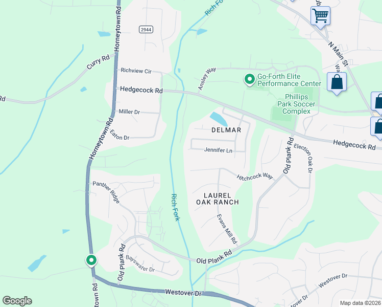 map of restaurants, bars, coffee shops, grocery stores, and more near 905 Jennifer Lane in High Point