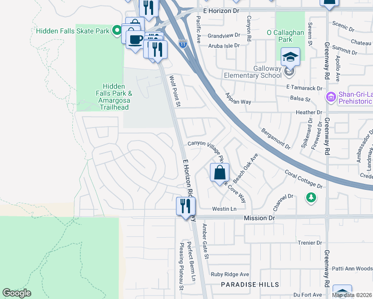 map of restaurants, bars, coffee shops, grocery stores, and more near 100 Crossfoot Terrace Court in Henderson