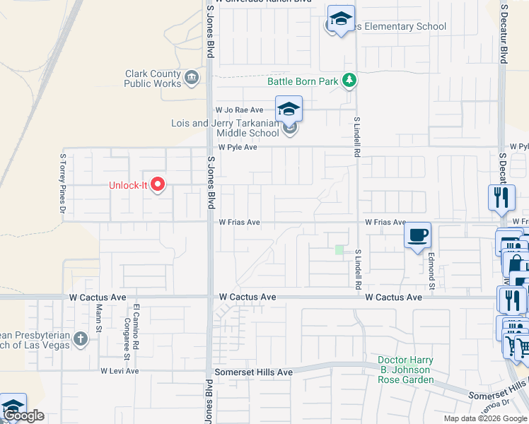 map of restaurants, bars, coffee shops, grocery stores, and more near 10278 Altavia Rock Street in Las Vegas