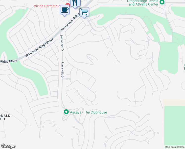 map of restaurants, bars, coffee shops, grocery stores, and more near 1764 Amarone Way in Henderson