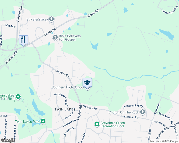 map of restaurants, bars, coffee shops, grocery stores, and more near 1103 Goldendale Drive in Durham