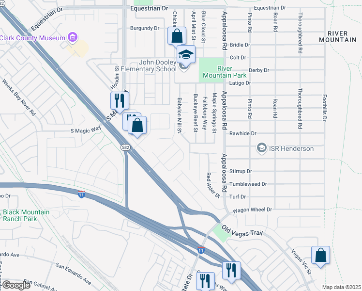 map of restaurants, bars, coffee shops, grocery stores, and more near 2156 Del Aqua Avenue in Henderson