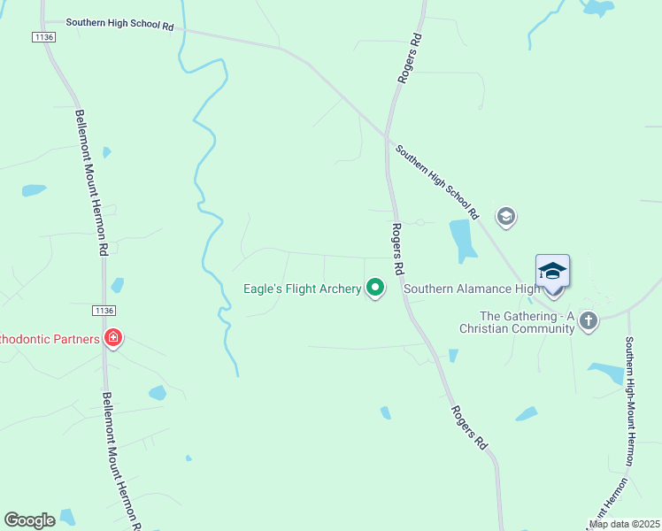 map of restaurants, bars, coffee shops, grocery stores, and more near 1011 Ravenwood Drive in Graham