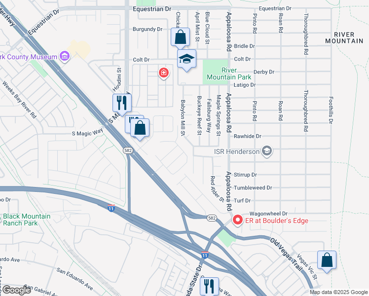 map of restaurants, bars, coffee shops, grocery stores, and more near 2156 Del Aqua Avenue in Henderson