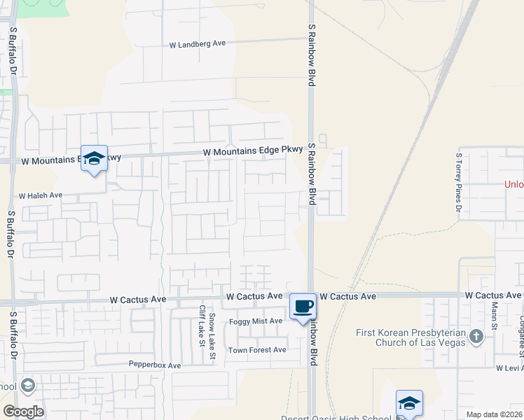 map of restaurants, bars, coffee shops, grocery stores, and more near 7023 Amapa Road in Las Vegas