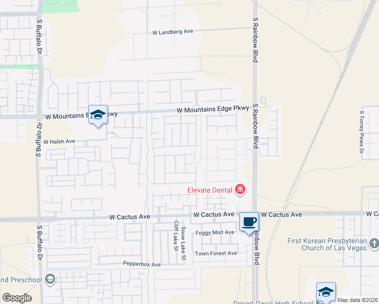 map of restaurants, bars, coffee shops, grocery stores, and more near 7166 Clear Range Avenue in Las Vegas