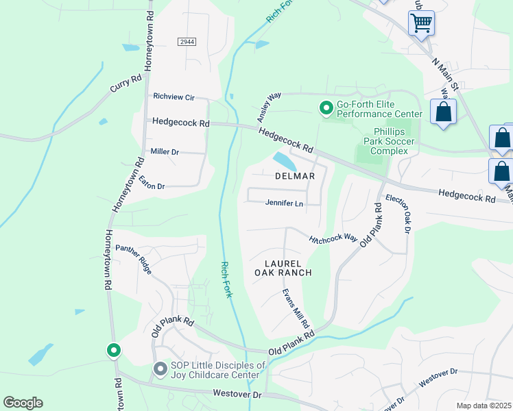 map of restaurants, bars, coffee shops, grocery stores, and more near 883 Jennifer Lane in High Point