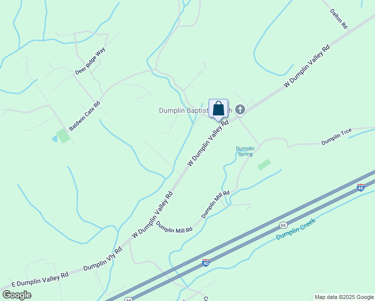 map of restaurants, bars, coffee shops, grocery stores, and more near 1914 West Dumplin Valley Road in New Market