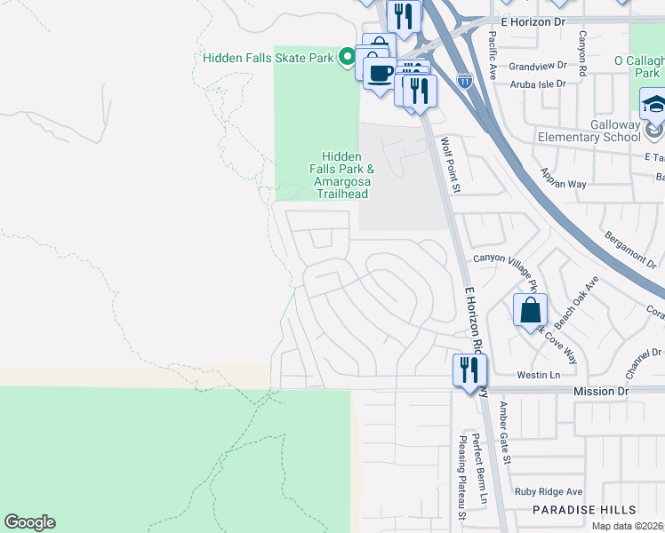 map of restaurants, bars, coffee shops, grocery stores, and more near 88 Blaven Drive in Henderson