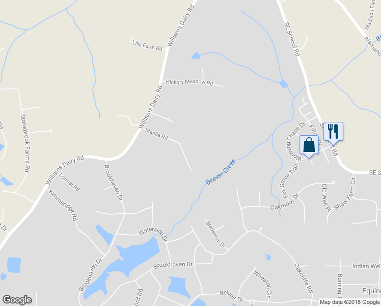 map of restaurants, bars, coffee shops, grocery stores, and more near 3927 Manila Road in Greensboro