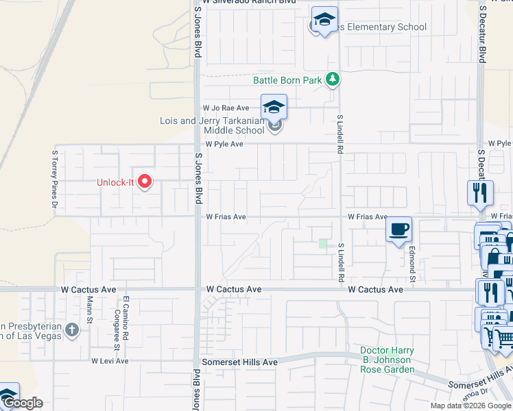 map of restaurants, bars, coffee shops, grocery stores, and more near 10273 Digby Fine Street in Las Vegas