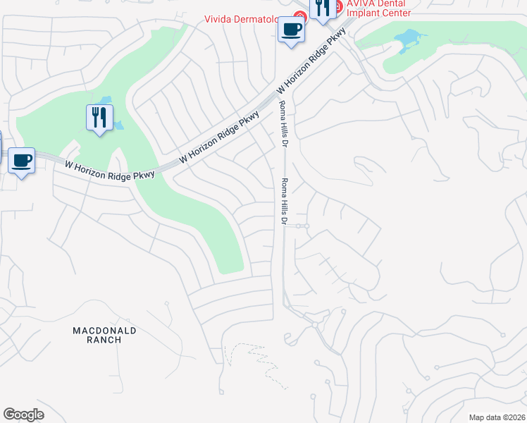 map of restaurants, bars, coffee shops, grocery stores, and more near 1806 Tiger Creek Avenue in Henderson