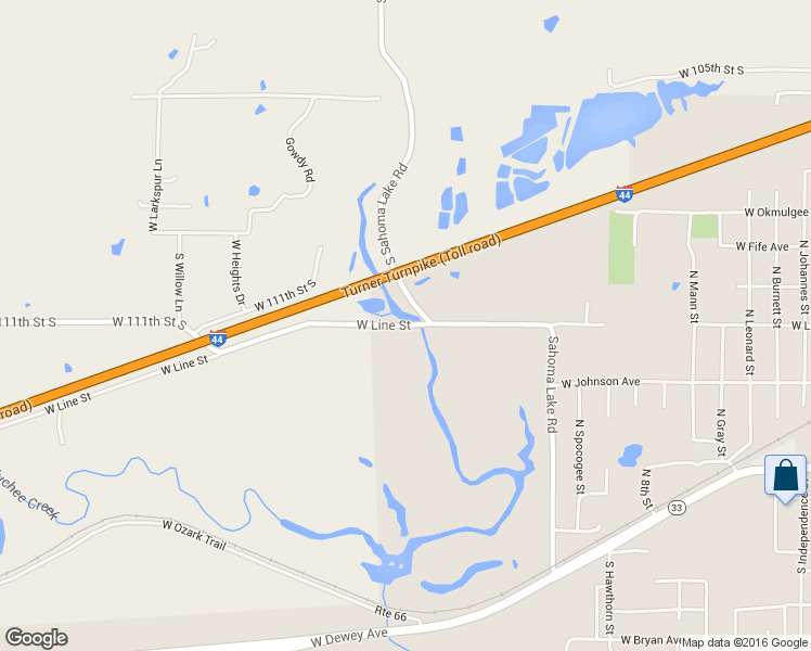 map of restaurants, bars, coffee shops, grocery stores, and more near 1702 West Line Street in Sapulpa